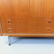 Vintage Scandinavian modernist wardrobe in teak and metal from the 1960s.