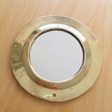 Round vintage brass mirror