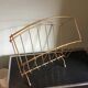 brass magazine rack, 1970s, gold-plated