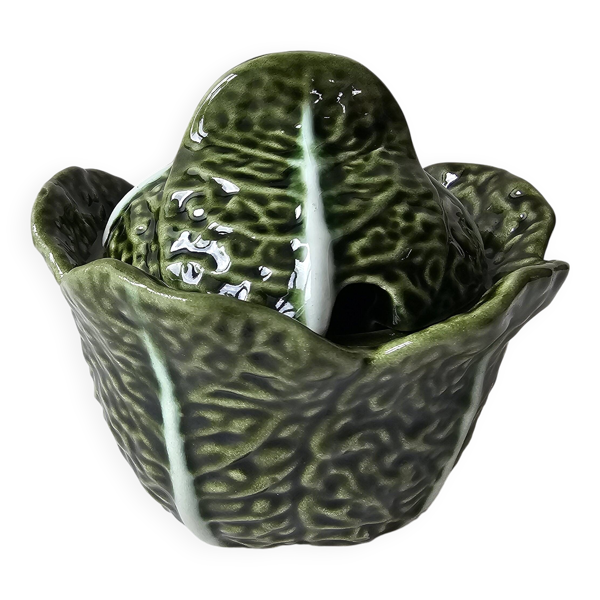 Pot à condiments - Saucière - petite Soupière choux barbotine diamètre 12cm