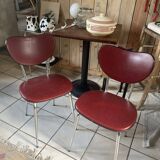 Paire de chaises en skaï bordeau