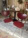 Pair of burgundy faux leather chairs