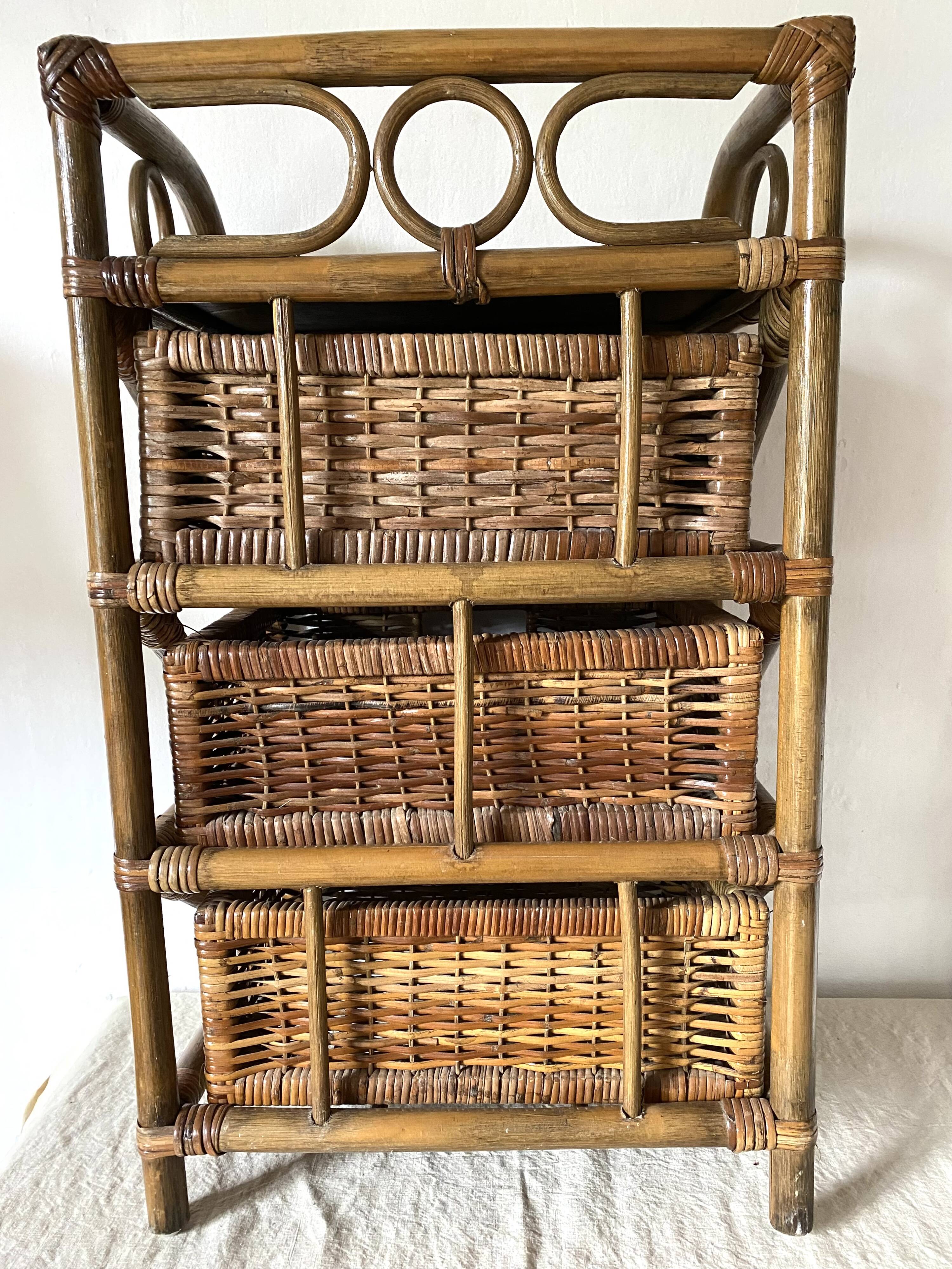 Rattan chest of drawers 3 drawers