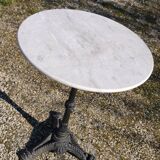Marble and wrought iron bistro table