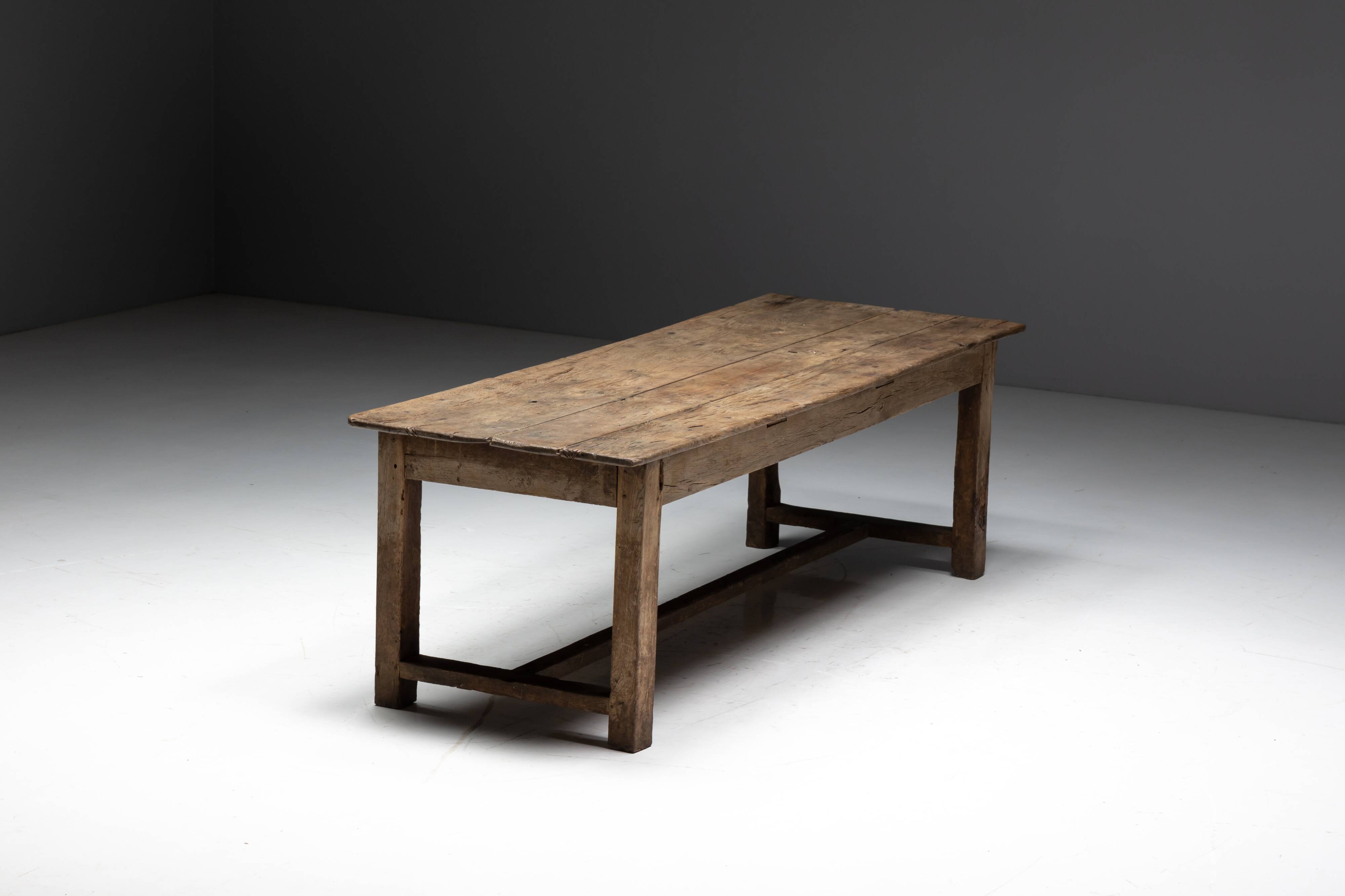 Rustic farmhouse dining table, France, 19th century