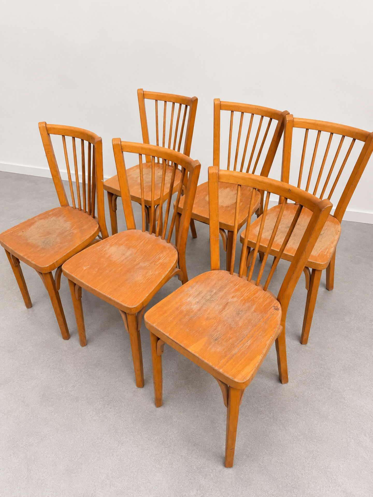 Lot de 6 chaises vintage en bois – Baumann