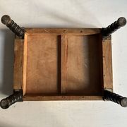 Antique Napoleon III footstool in turned blackened wood – 19th century