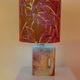 Übelacker table lamp - Battery lamp on a vase fireplace with botanical shade | 42 cm