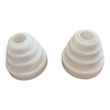 Pair of white glass pendant lights