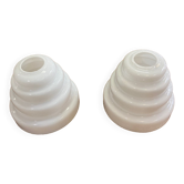 Pair of white glass pendant lights