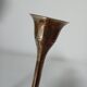 Set of two straight brass candlesticks.