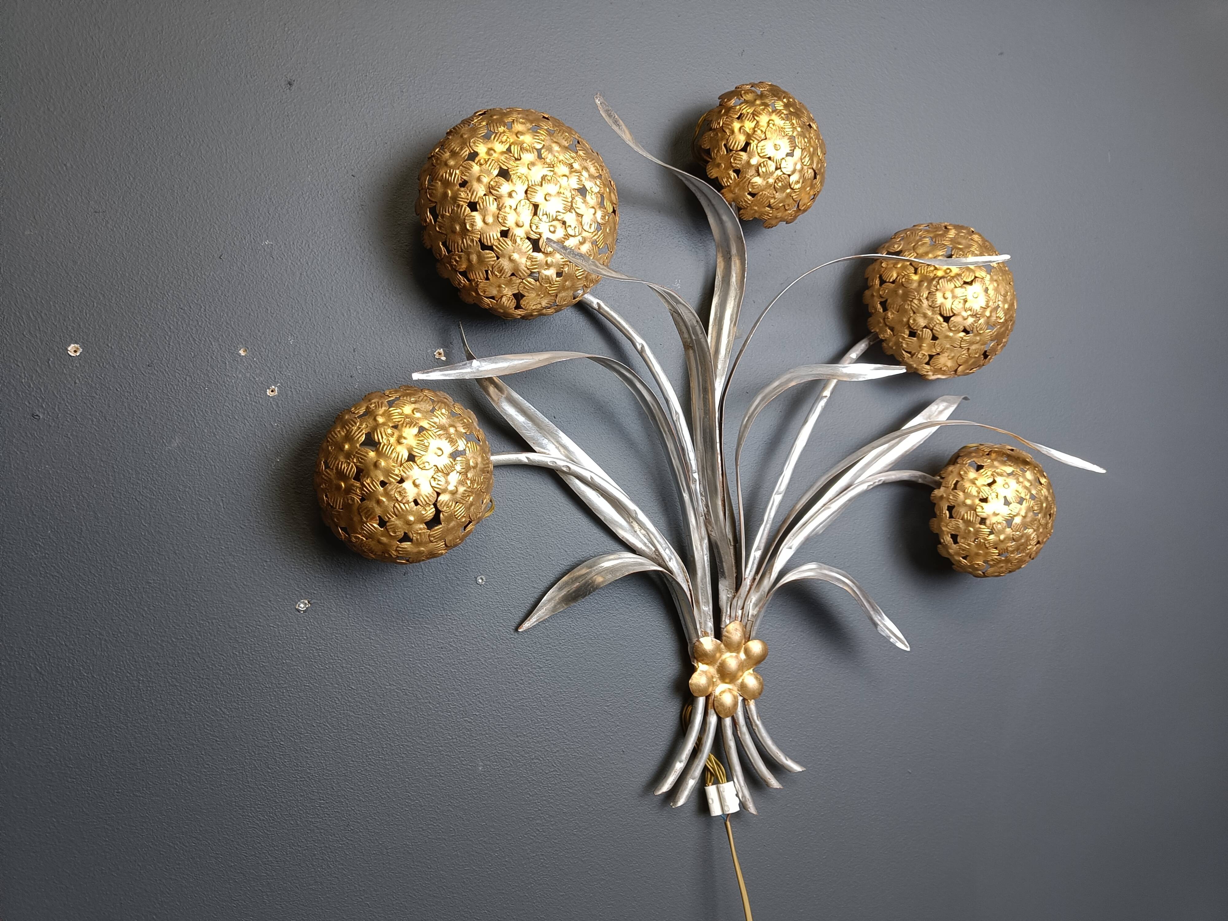 Vintage floral  wall lamp by Hans Kögl , 1970s
