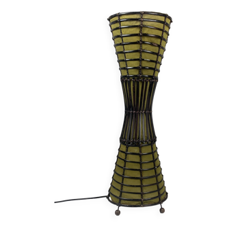 Lampadaire en bambou et tissu