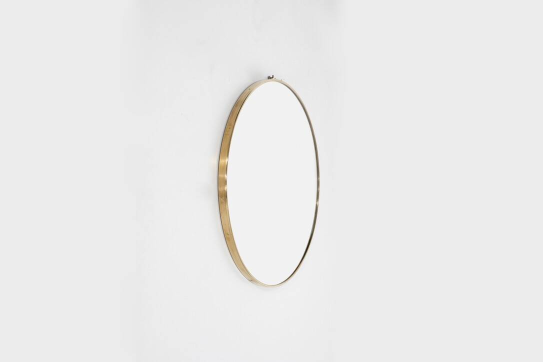 Vintage brass mirror, Italy, 1960s.