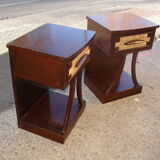 Pair of mahogany nightstands and mulching manufacturing Mexico in 1959
