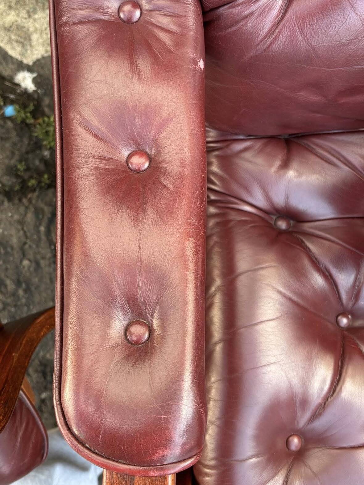 Scandinavian armchair with footrest