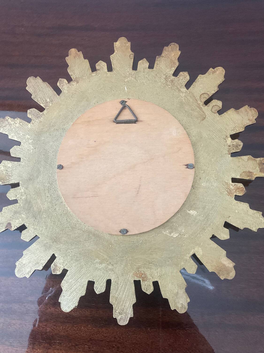 Antique Witch's Eye Sun Mirror in Gilded Wood
