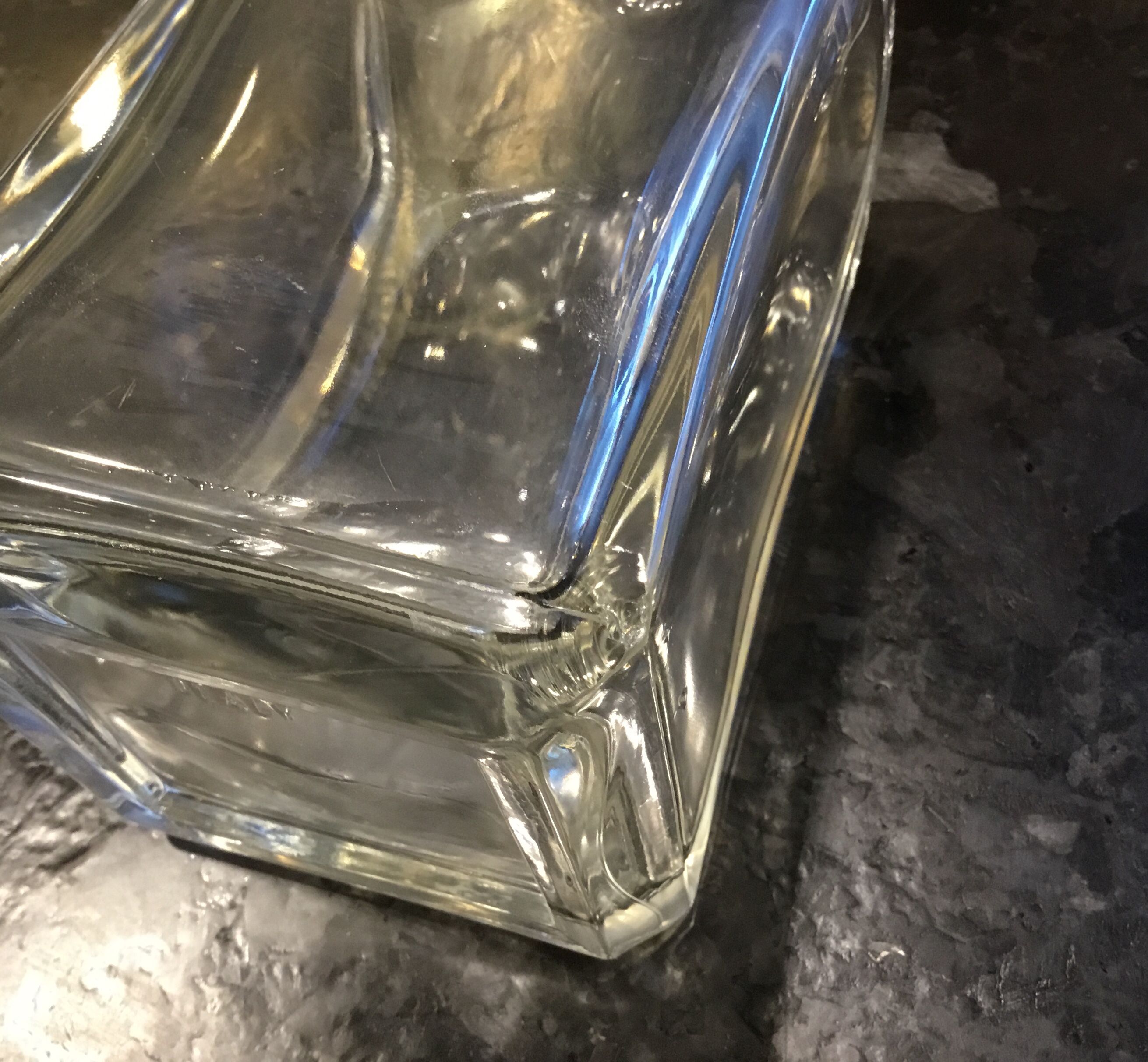 Vintage Italy glass and crystal carafe with cork