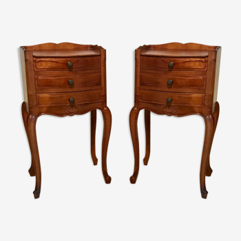 Pair of bedside Louis XV cherry