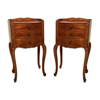 Pair of bedside Louis XV cherry