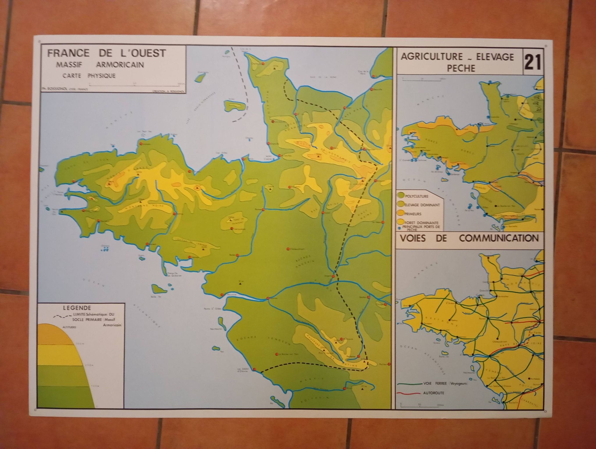 School map: western france armorican massif n°21 / paris basin n°22