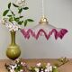 Vintage lace lampshade pendant light in pink frosted glass