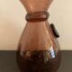 Biot blown glass wine decanter, pink color of the sands