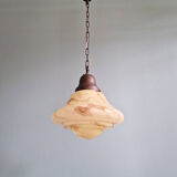 Art Deco suspension in marbled opaline, Scailmont (Belgium), 1920-30