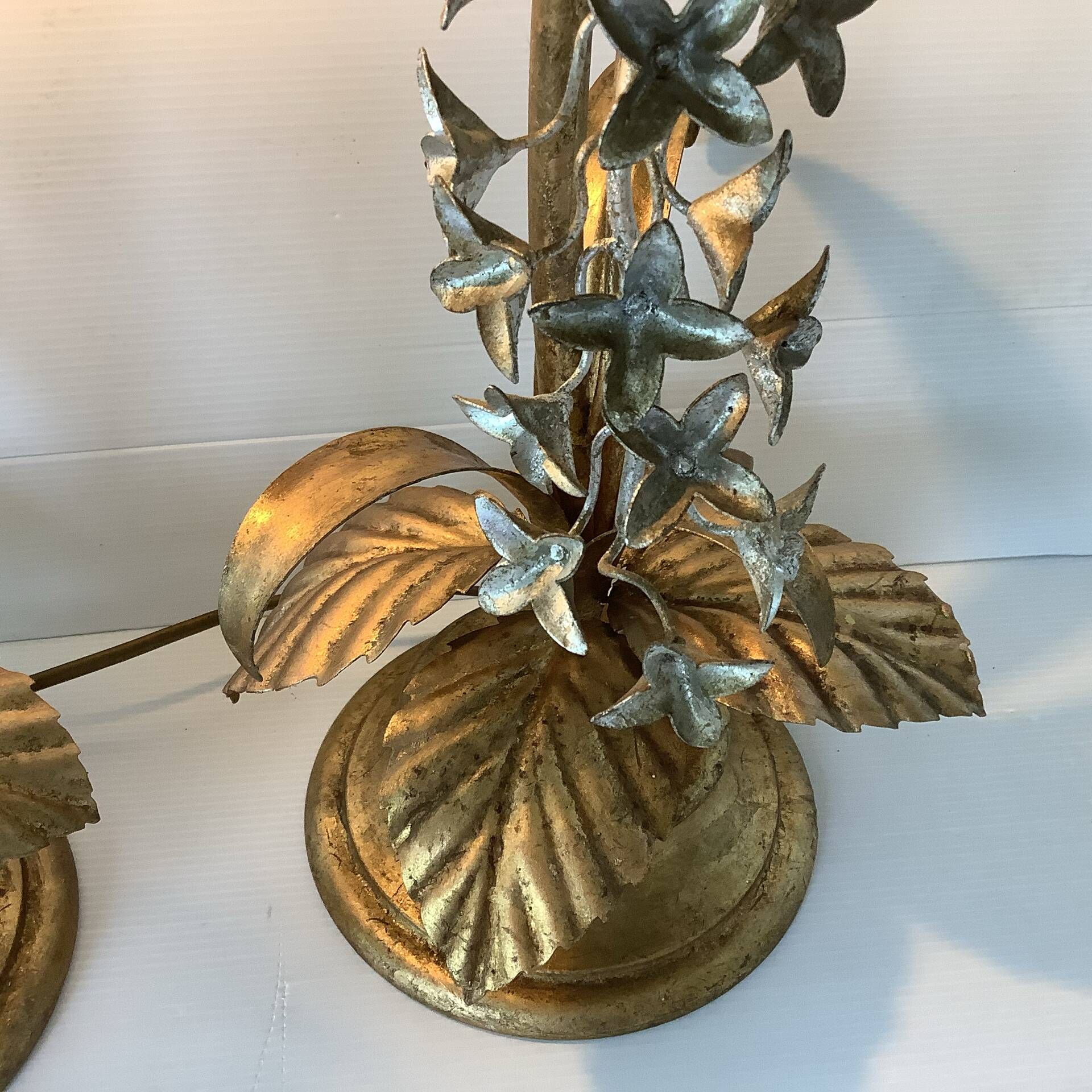 Pair of Lamps Attributed to Hans Kogl Vintage 1970 Hollywood Regency Wisteria