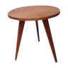 Table ronde en chêne clair avec pied tripode scandinave de 1960