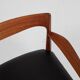 Chaise danoise vintage avec accoudoirs en teck et skaï neuf par Arne Vodder pour Vamo 1960
