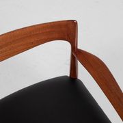 Midcentury Danish chair with armrests in teak and new skai by Arne Vodder for Vamo 1960s