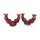 Pair of candlesticks red ceramic fish years 50