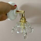 Vintage glass lampshade wall lamp with antique tassels