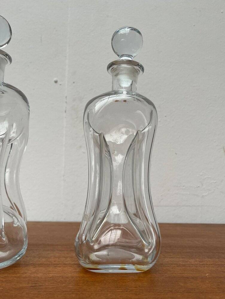 Danish Vintage Kluk Kluk Glass Bottles from Holmegaard, 1970s, Set of 2
