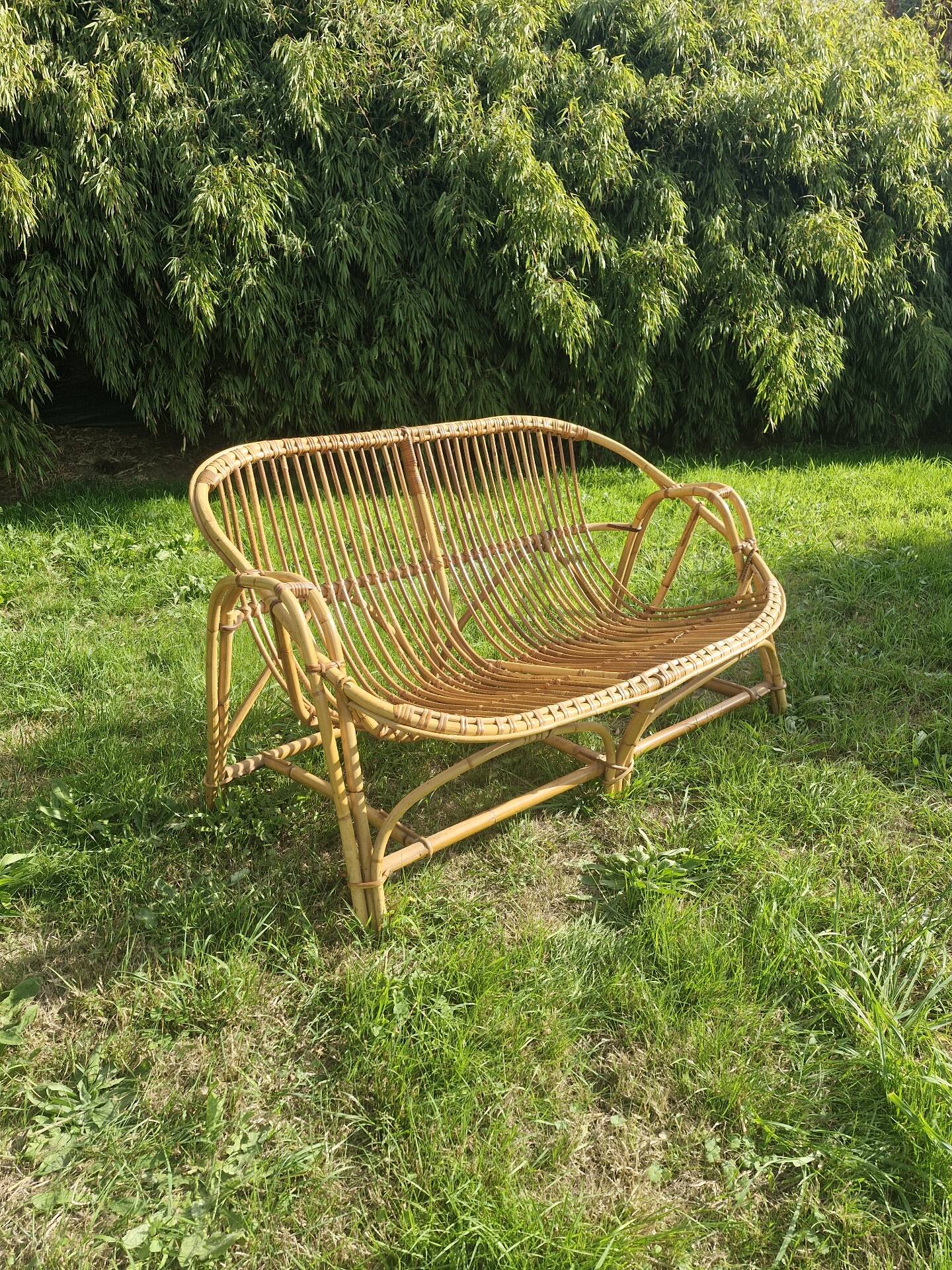 Rattan bench