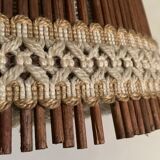 Vintage wool and rattan pendant lamp