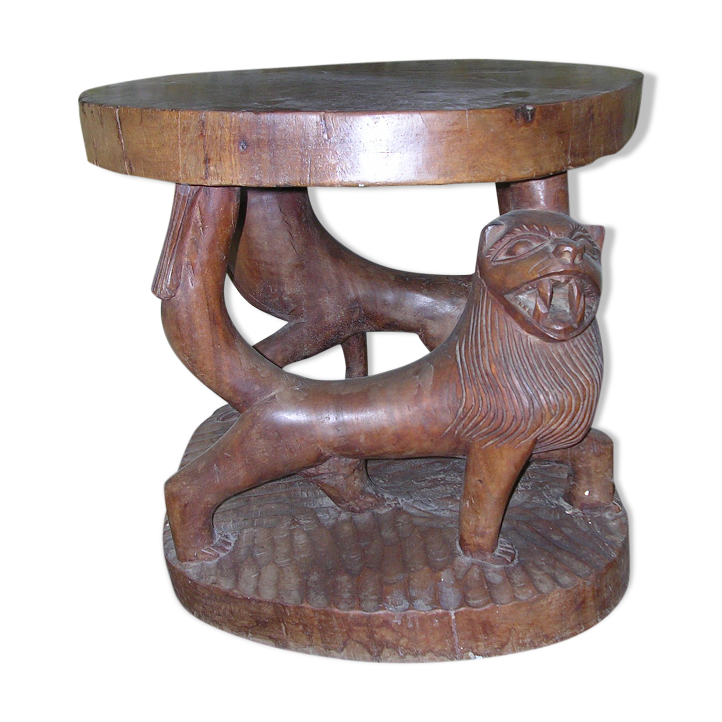 Carved table made of African ironwood.