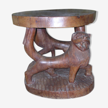 African iron wood carving table