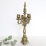 Candelabra and its smother, 5 lights, bronze