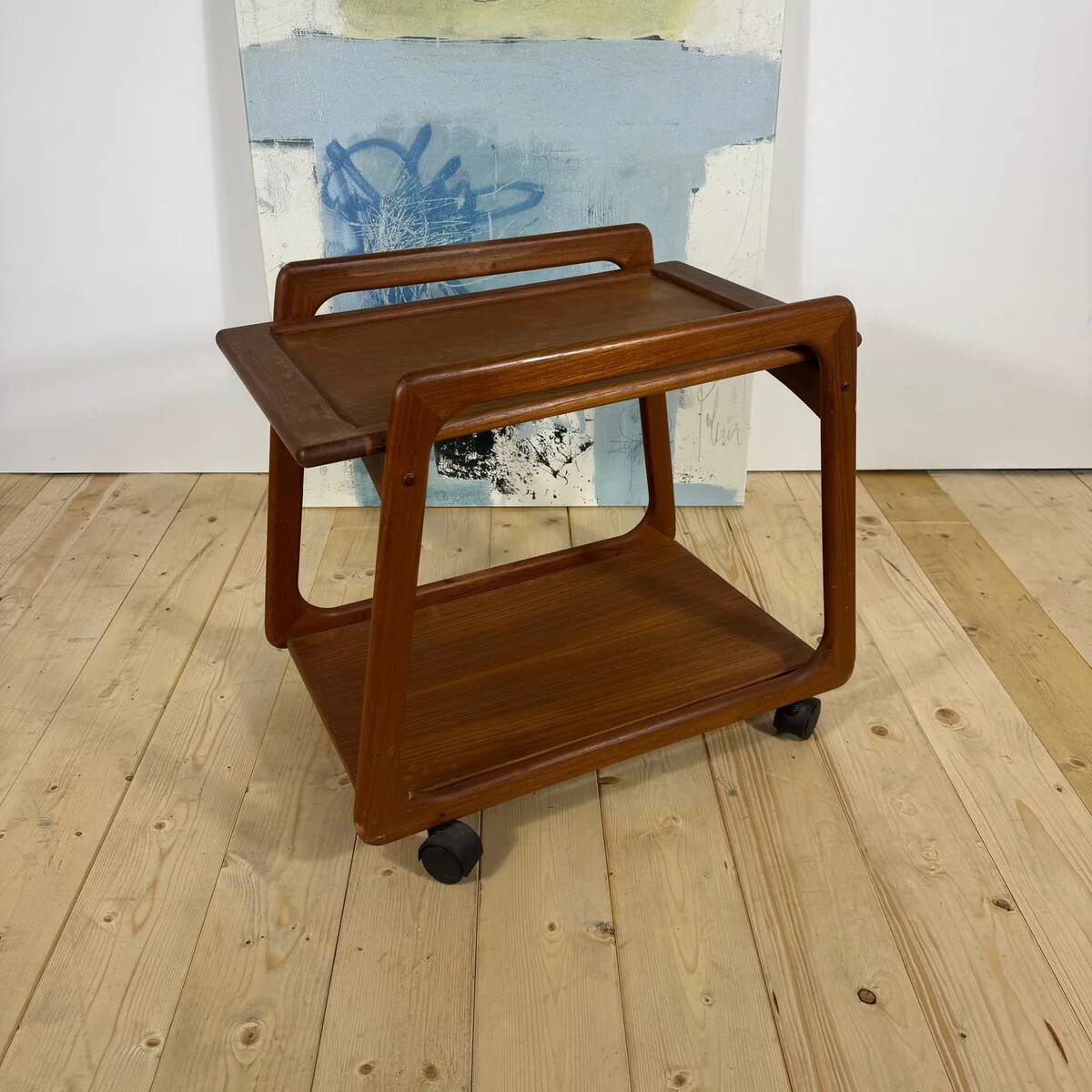 Mid-century modern service trolley in teak – Scandinavian design, 1960s
