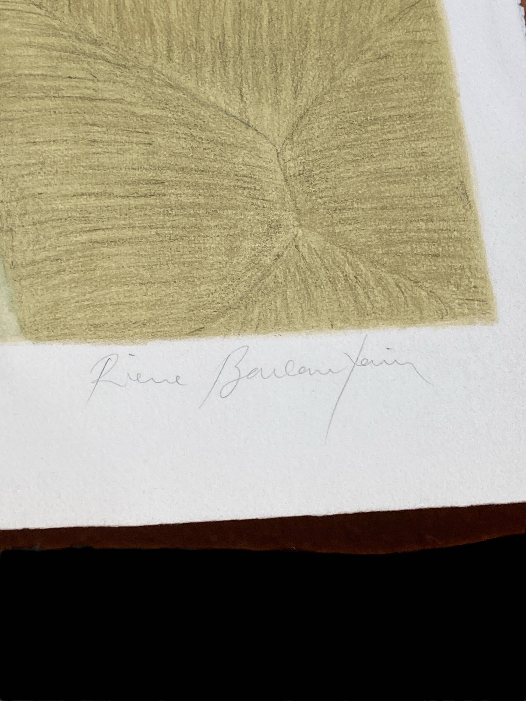 Lithographie couleur intitulée "La robe rayée"et signé Pierre Boncompain