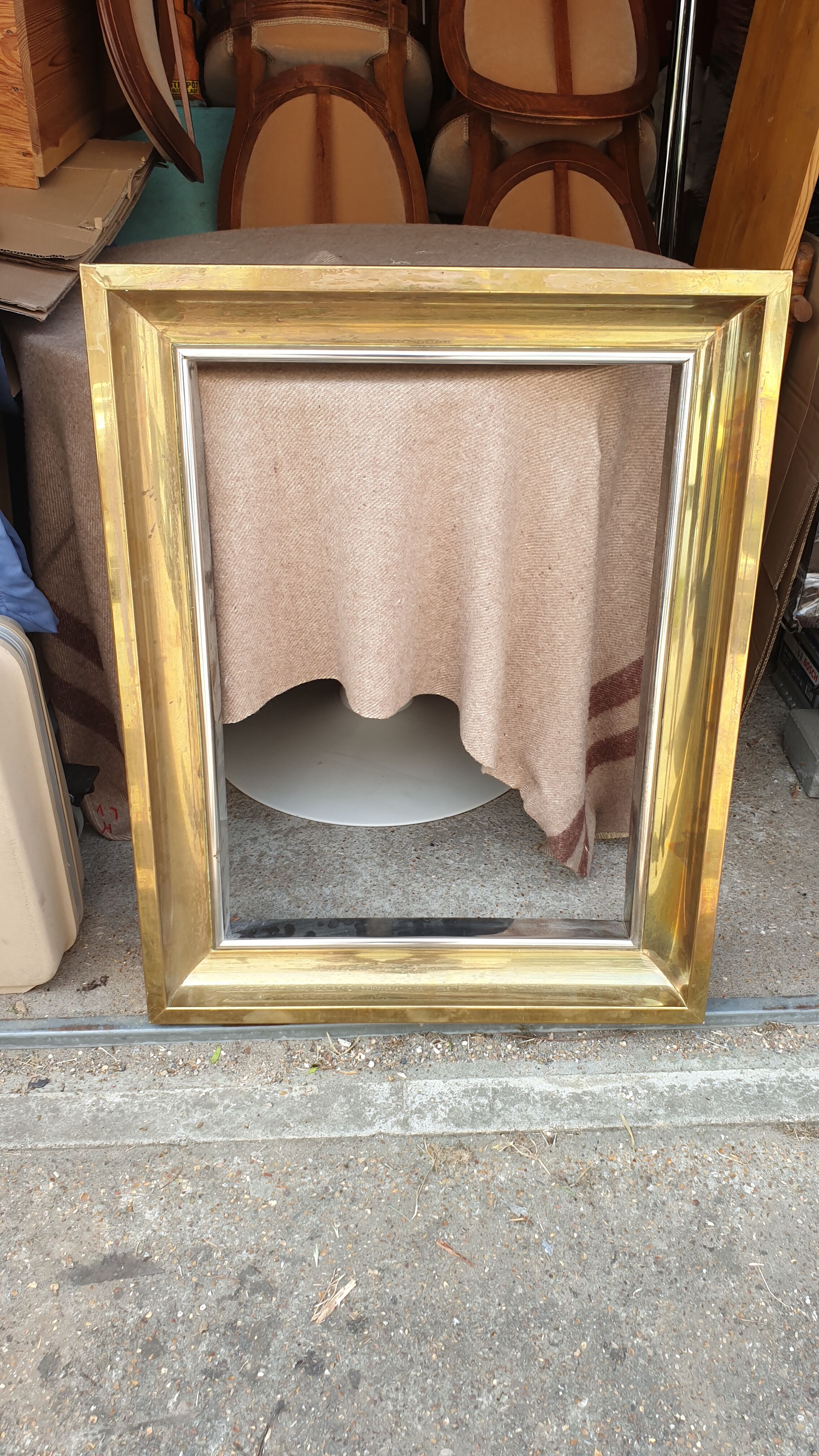 Brass frame fireplace