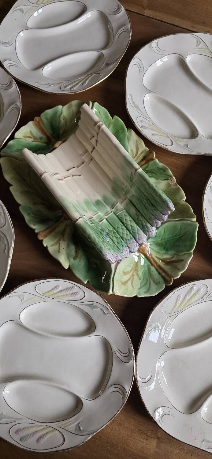 Plat à asperges Longchamp fin XIXÈME