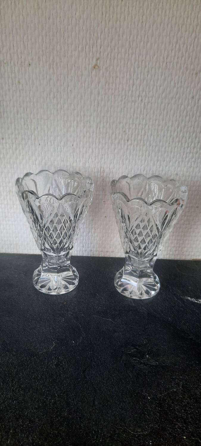 Pair of crystal vases