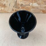 Set of 6 Art Nouveau Ice Cream Cups Black Opaline Glass France Vintage