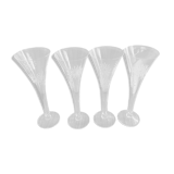 4 champagne flutes in crystal engraved Marguerite