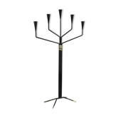 Floor Standing Candelabra with Black & Brass Details – by Gunnar Ander for Ystad-Metall – Sweden, 1960s