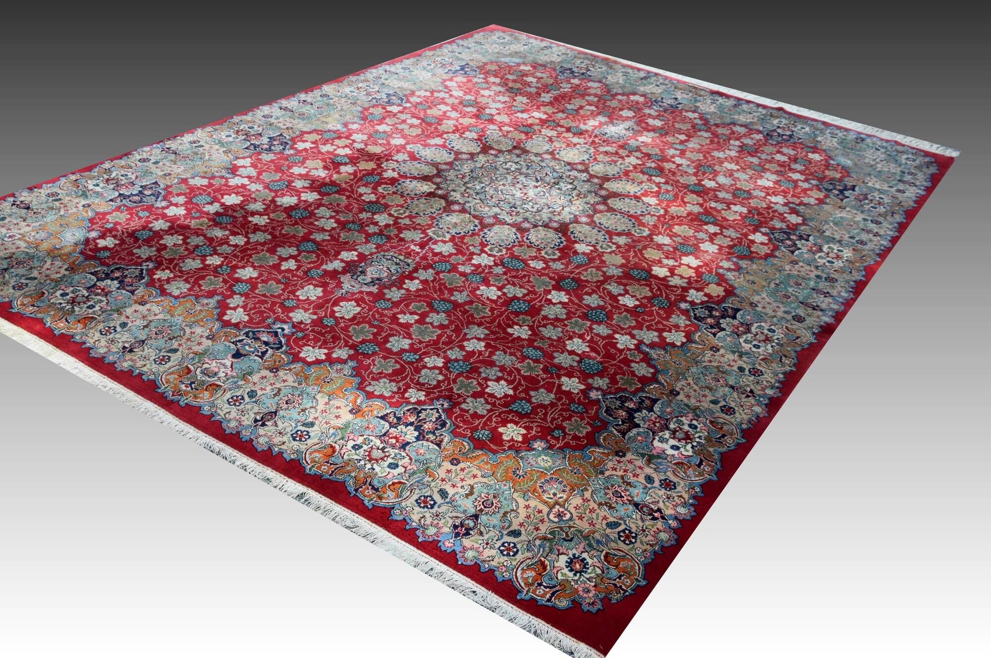 Large Oriental Rug Iran, Kashan Persian - 4.45 x 3.30 Meters - Mid 20th Century: Kork Wool