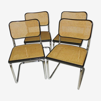 Suite 4 chaises cesca B32 Marcel Breuer 1980